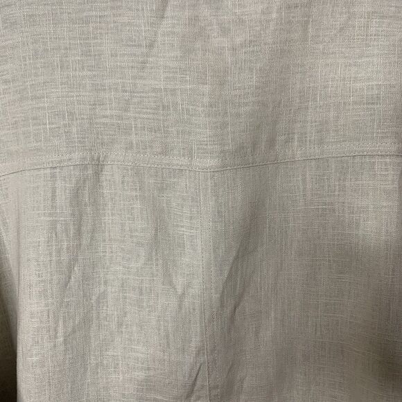 Zara Oversized Linen Blend Shirt Womens Medium Long Sleeve Beige Button Down Top - Picture 6 of 12